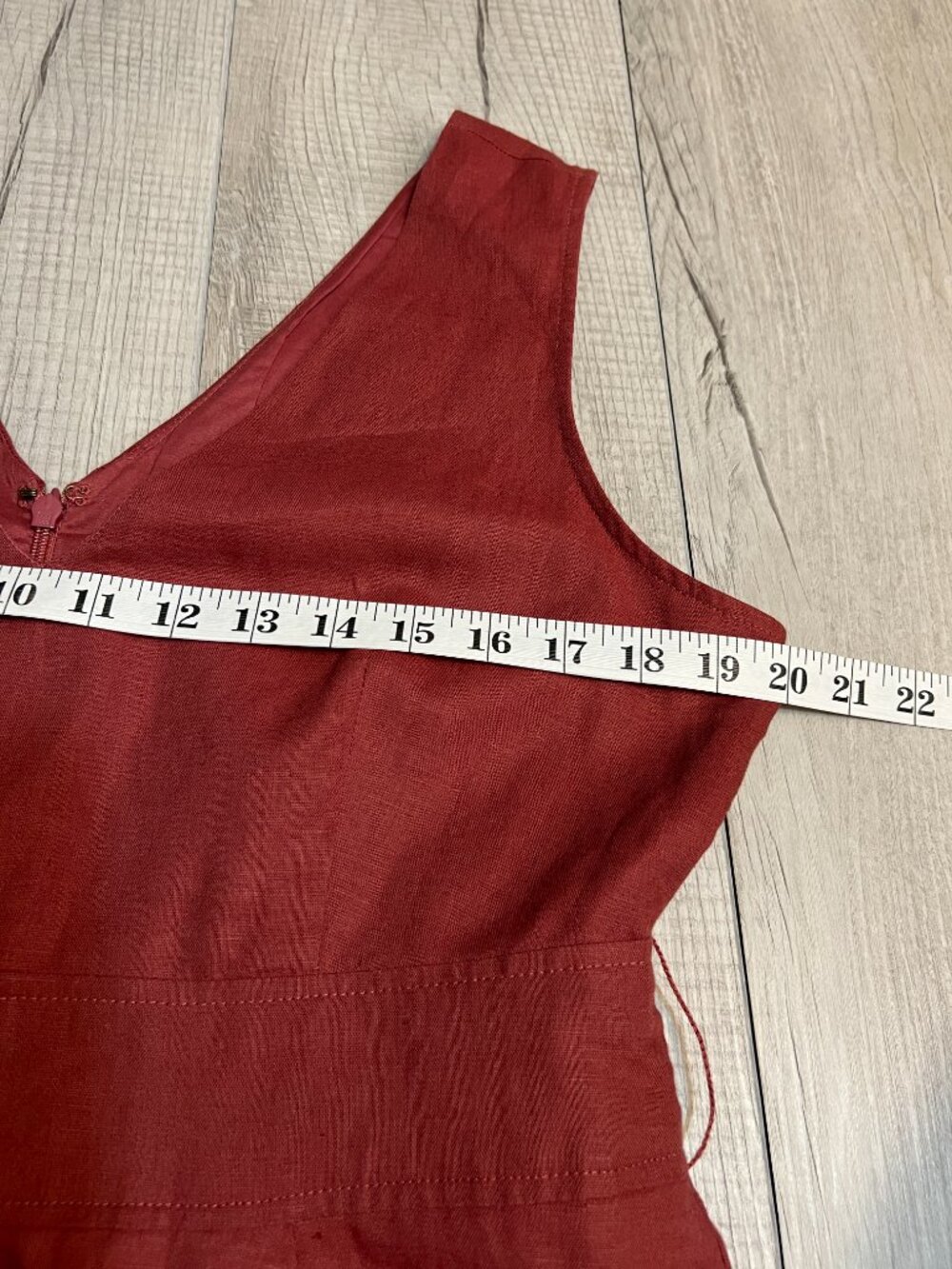 NWOT GAP Linen Blend Midi Dress Red Size 10 Sleeveless Button Belted Pockets - Picture 8 of 11